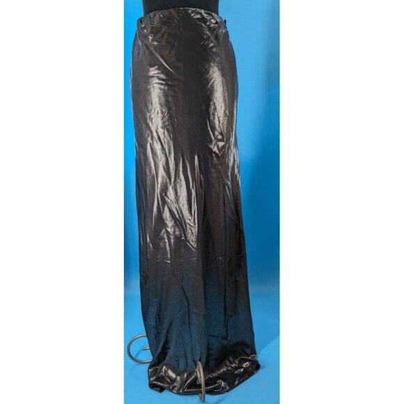 WAYF Selena stunning metallic gunmetal maxi skirt NWOT‎ - Picture 4 of 4